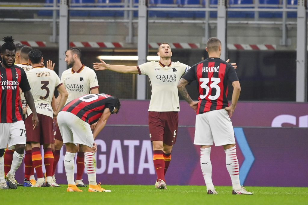 dzeko Milan vs Roma - Serie A TIM 2020/2021