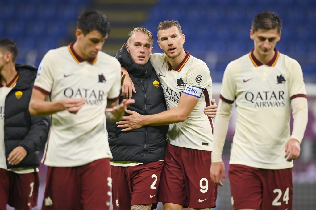 karsdorp dzeko Milan vs Roma - Serie A TIM 2020/2021