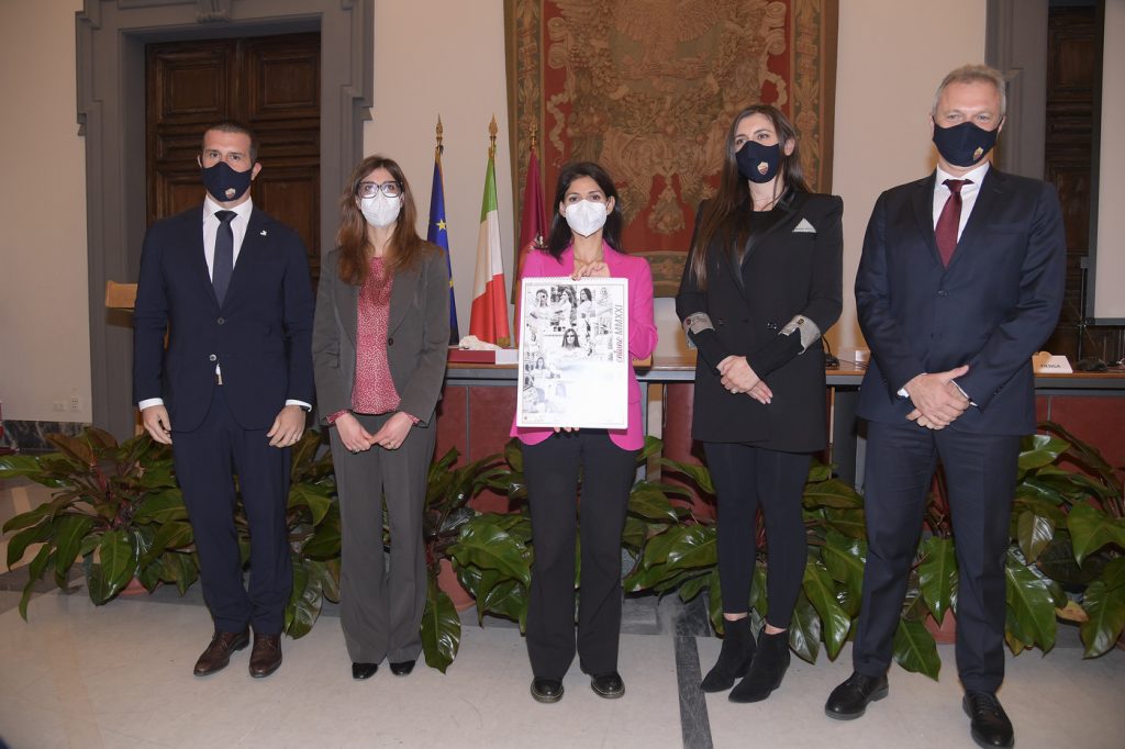 Virginia Raggi Veronica Mammì Amra Dzeko Guido Fienga Francesco Pastorella AS Roma Cares, campagna di sensibilizzazione contro la violenza sulle donne