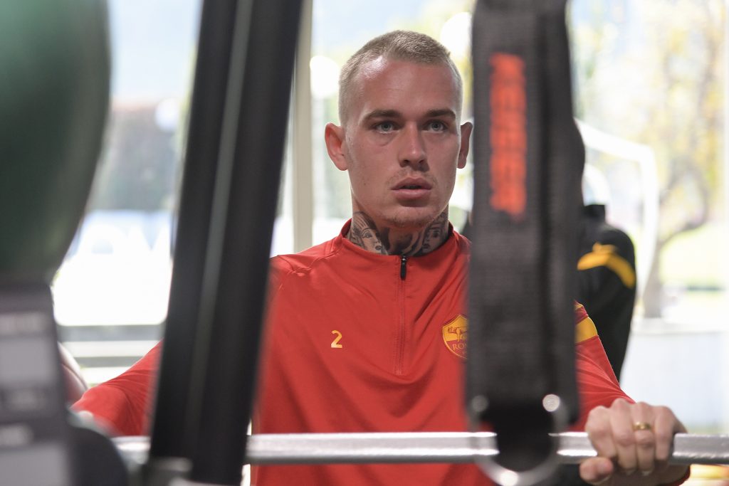 Karsdorp AS Roma, sessione di allenamento in vista della gara di Europa League in casa del Cluj