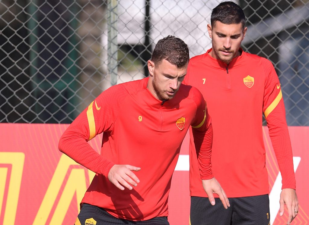 Pellegrini Dzeko AS Roma, sessione di allenamento in vista della gara di Europa League in casa del Cluj