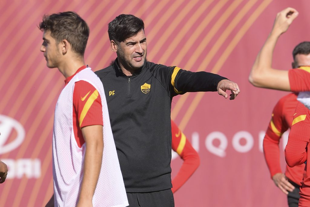 Fonseca AS Roma, sessione di allenamento a Trigoria