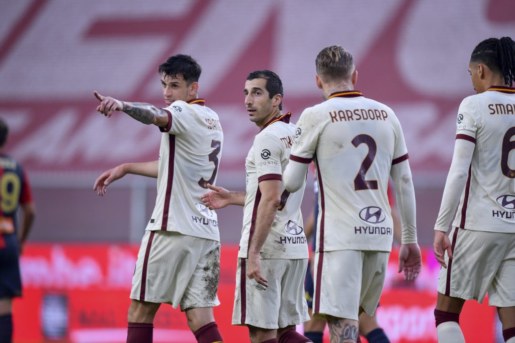 mkhitaryan ibanez karsdorp Genoa vs Roma - Serie A TIM 2020/2021