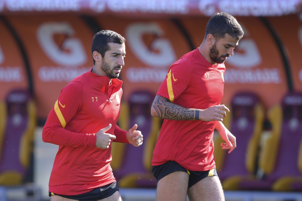 Spinazzola Mkhitaryan AS Roma, sessione di allenamento a TrigoriaAS Roma, sessione di allenamento a Trigoria