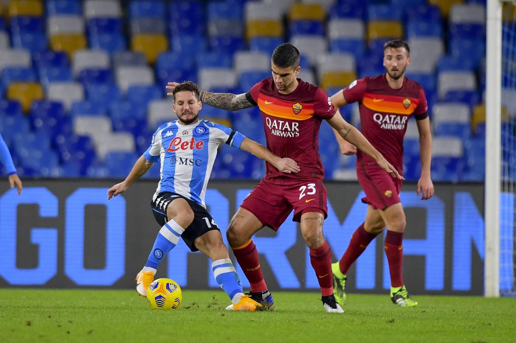 Napoli vs Roma - Serie A TIM 2020/2021 mertens mancini cristante