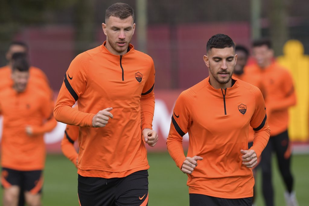 Pellegrini Dzeko Europa League, l'AS Roma in allenamento a TrigoriaEuropa League, l'AS Roma in allenamento a Trigoria