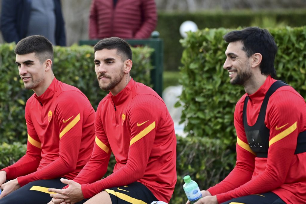 Pastore Mancini Pellegrini L'AS Roma in allenamento a TrigoriaL'AS Roma in allenamento a Trigoria
