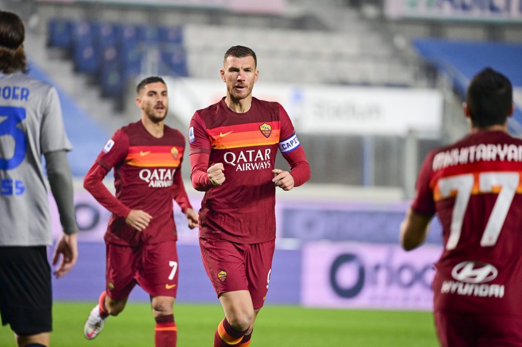 dzeko mkhitaryan pellegrini Atalanta vs Roma - Serie A TIM 2020/2021