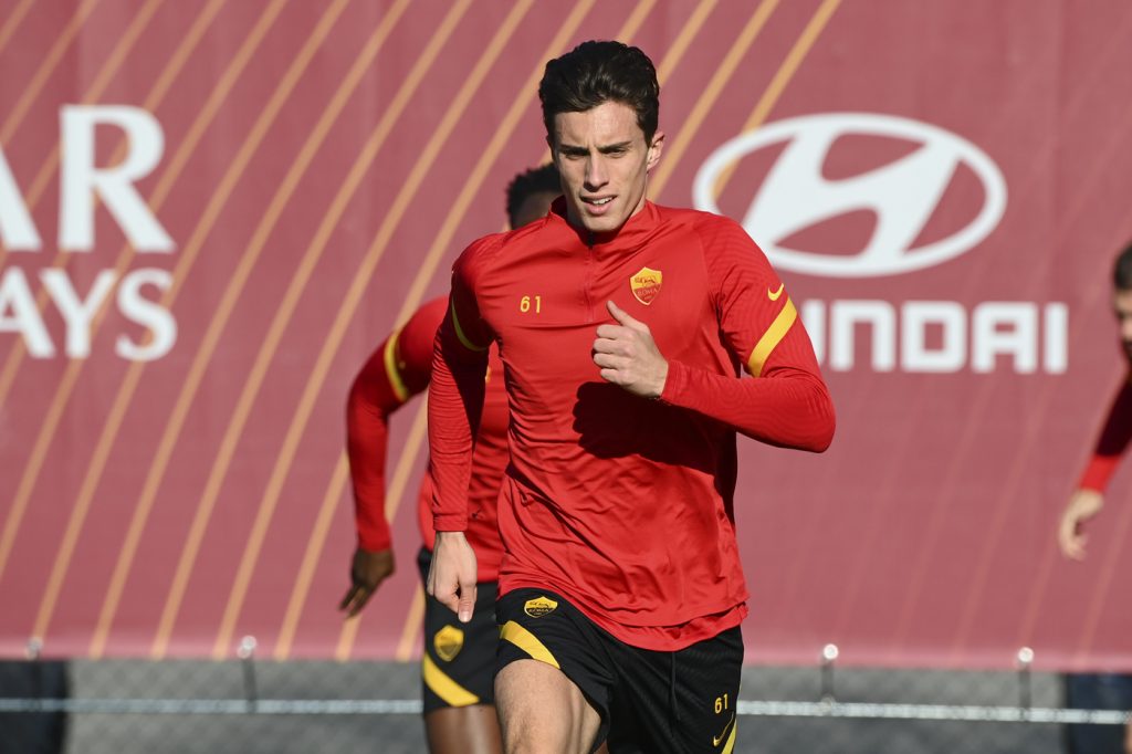 calafiori AS Roma, sessione di allenamento a Trigoria