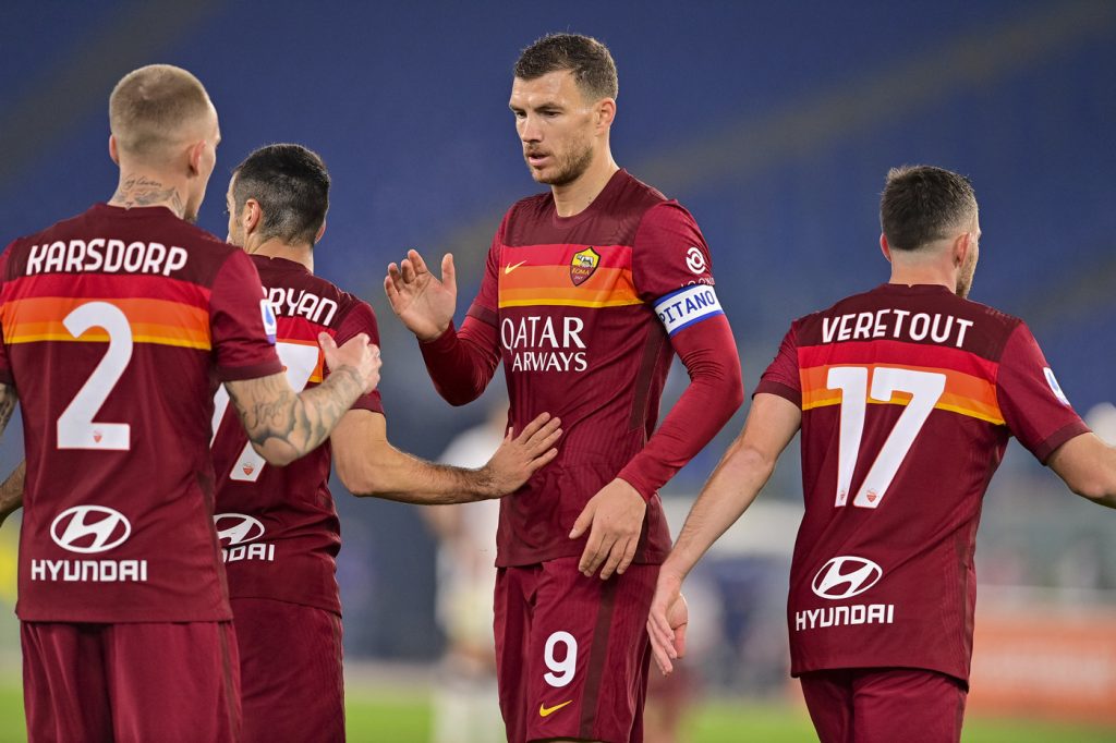 Dzeko Veretout Karsdorp Roma vs Cagliari - Serie A TIM 2020/2021