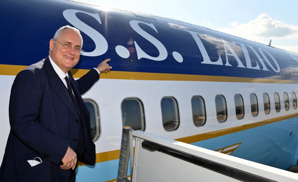 lotito aereo SS Lazio Unveils New Team Airplane