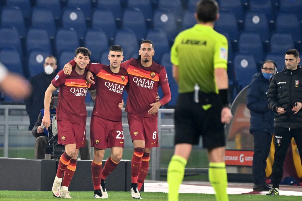 Mancini Smalling Ibanez Roma vs Cagliari - Serie A TIM 2020/2021