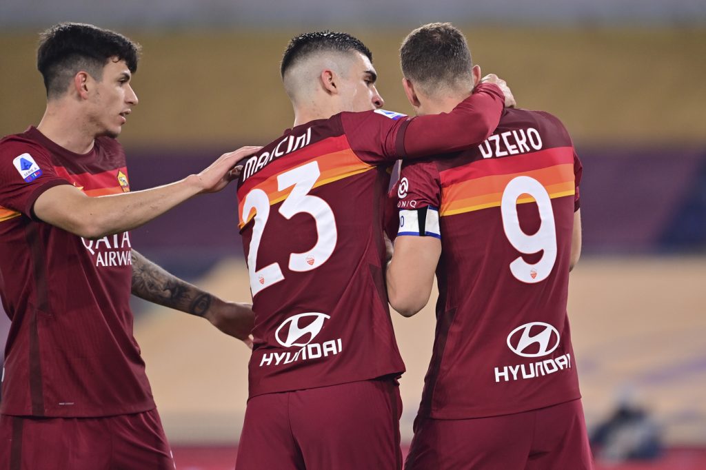 Gol Dzeko Mancini Roma-Cagliari