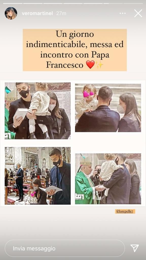 veronica pellegrini papa francesco post instagram