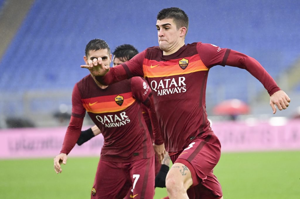 Roma Inter esultanza gol Mancini