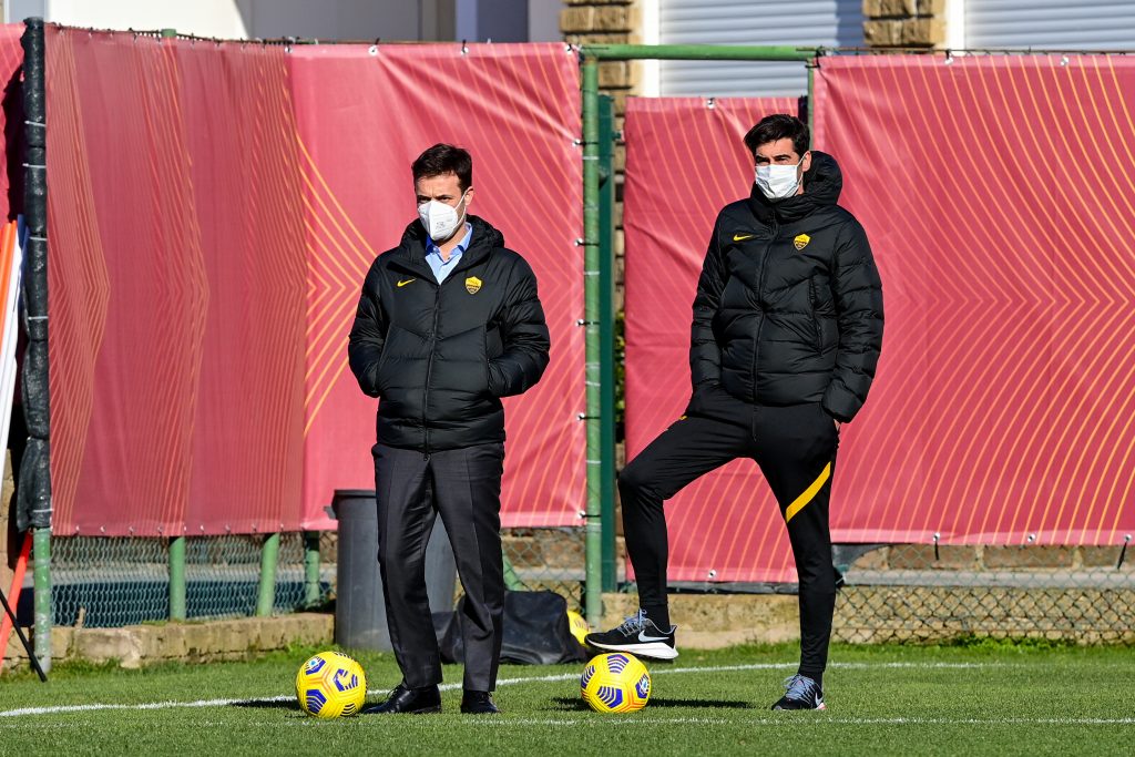 L'AS Roma in allenamento a Trigoria Pinto Fonseca