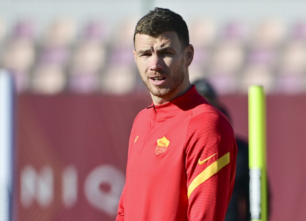 Dzeko AS Roma, sessione di allenamento a Trigoria