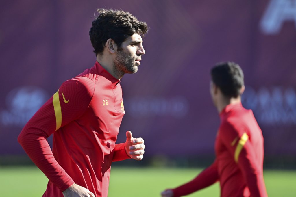 Fazio AS Roma, sessione di allenamento a Trigoria