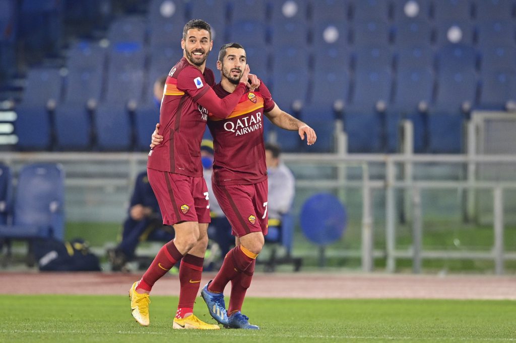 mkhitaryan spinazzola Roma vs Hellas Verona - Serie A TIM 2020/2021