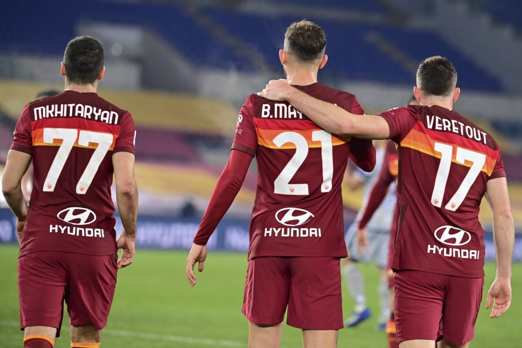 mayoral mkhitaryan veretout Roma vs Hellas Verona - Serie A TIM 2020/2021