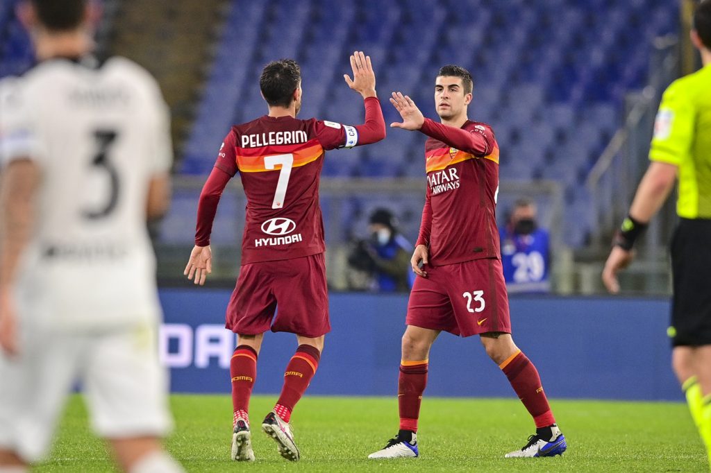 Pellegrini Mancini Roma vs Spezia - Coppa Italia - Ottavi di Finale 2020/2021
