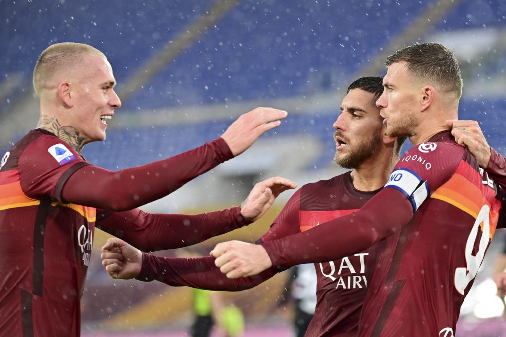 Dzeko Pellegrini Karsdorp Roma vs Sampdoria - Serie A TIM 2020/2021