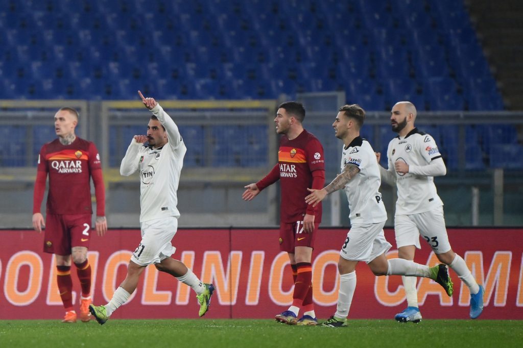 Verde gol Roma vs Spezia - Coppa Italia - Ottavi di Finale 2020/2021