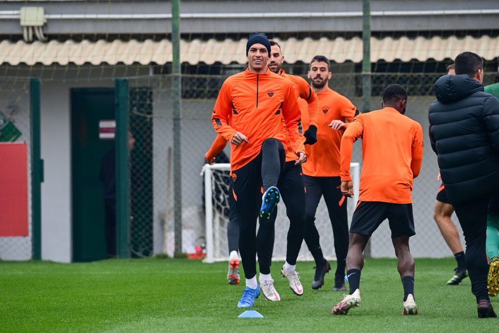 Ibanez Europa League, l'AS Roma in allenamento alla vigilia di Braga-Roma