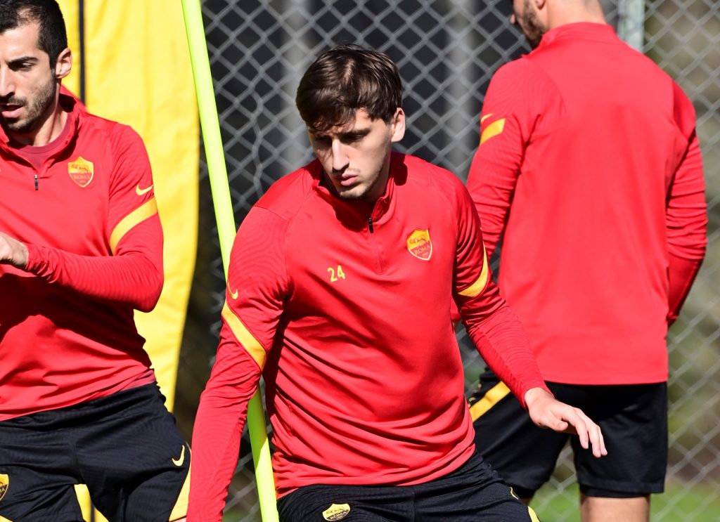 Kumbulla AS Roma, sessione di allenamento a Trigoria