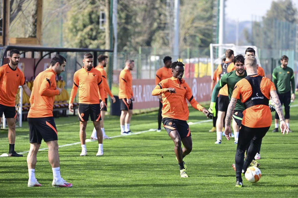 Europa League, l'AS Roma in allenamento alla vigilia di Roma vs Braga