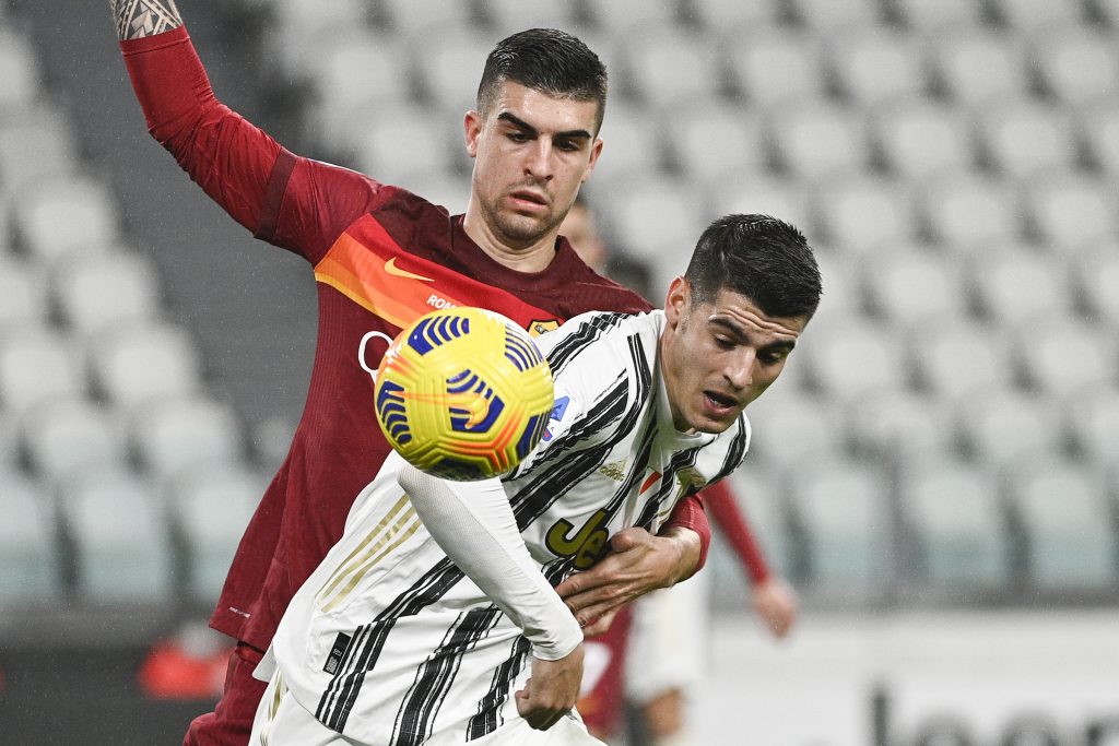 Morata Mancini Juventus vs Roma - Serie A TIM 2020/2021