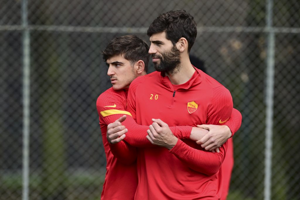 Fazio Villar L'AS Roma in allenamento a TrigoriaL'AS Roma in allenamento a Trigoria