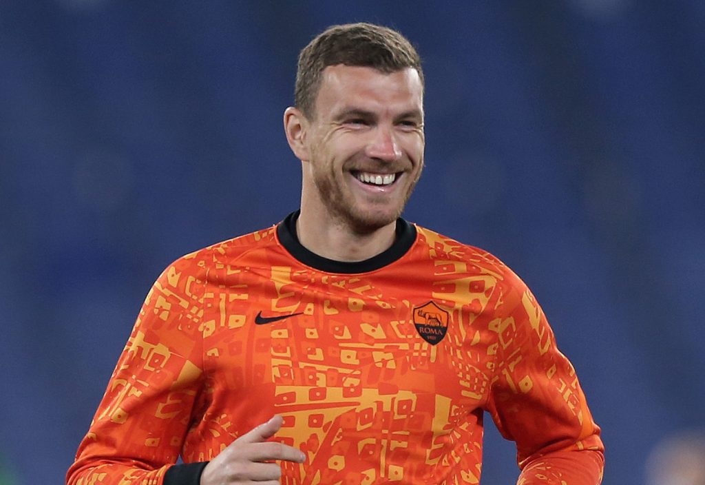 Dzeko AS Roma v Sporting Braga  - UEFA Europa League Round Of 32 Leg Two