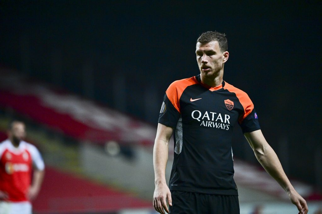 Dzeko Sporting Braga vs Roma - Europa League, sedicesimi di finale