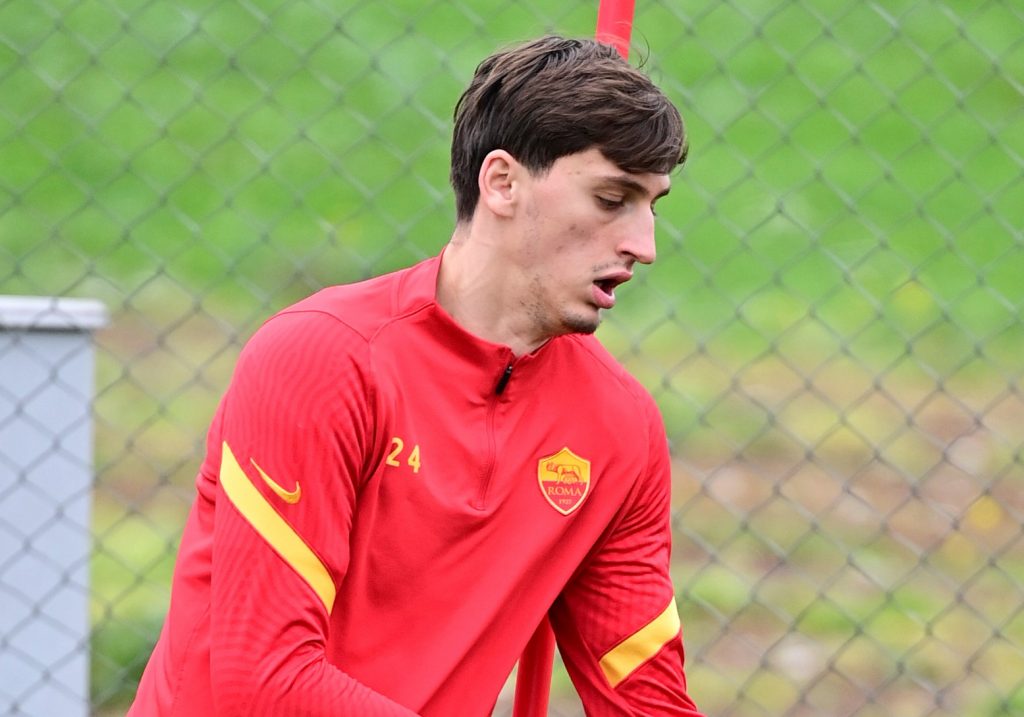 Kumbulla AS Roma, sessione di allenamento a Trigoria