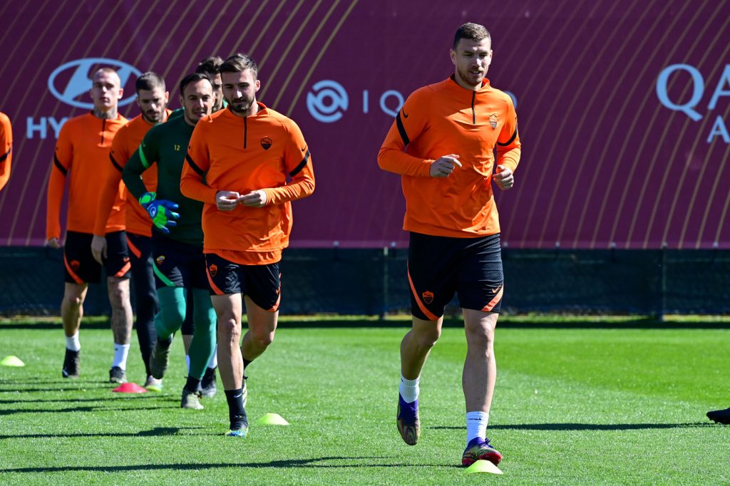 Europa League, sessione di allenamento AS Roma a Trigoria