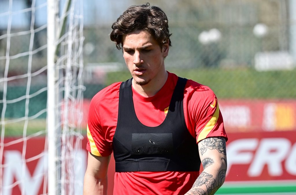 Zaniolo AS Roma, sessione di allenamento a Trigoria