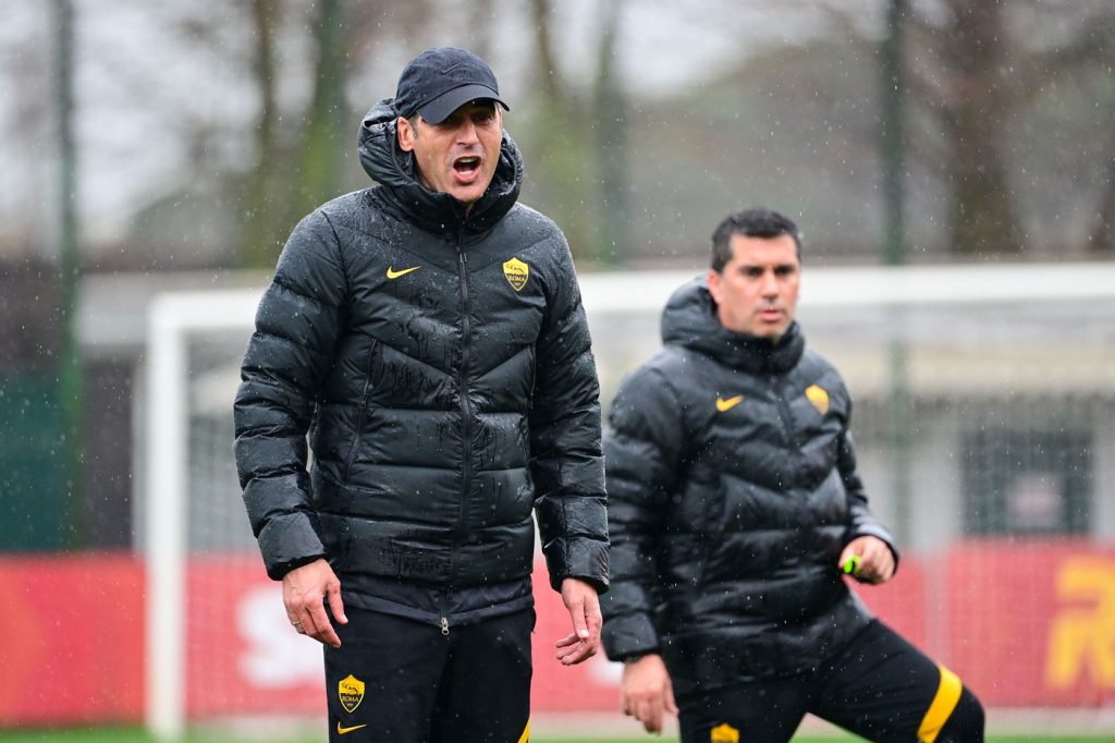 Fonseca Pedro Moreira AS Roma, sessione di allenamento a Trigoria