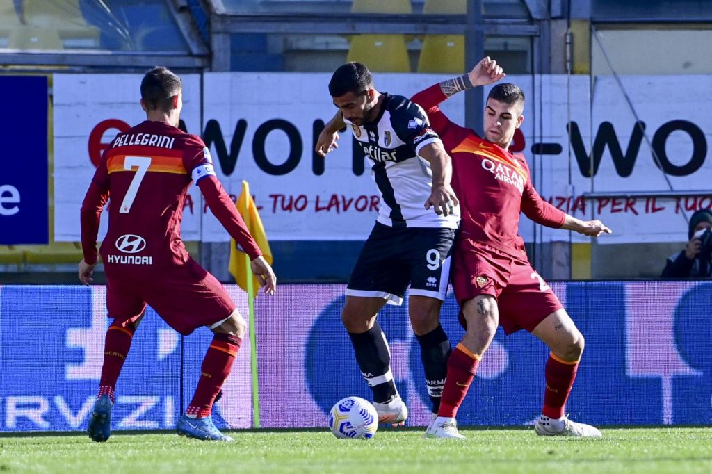 Pellegrini Mancini Pellè Parma vs Roma - Serie A TIM 2020/2021