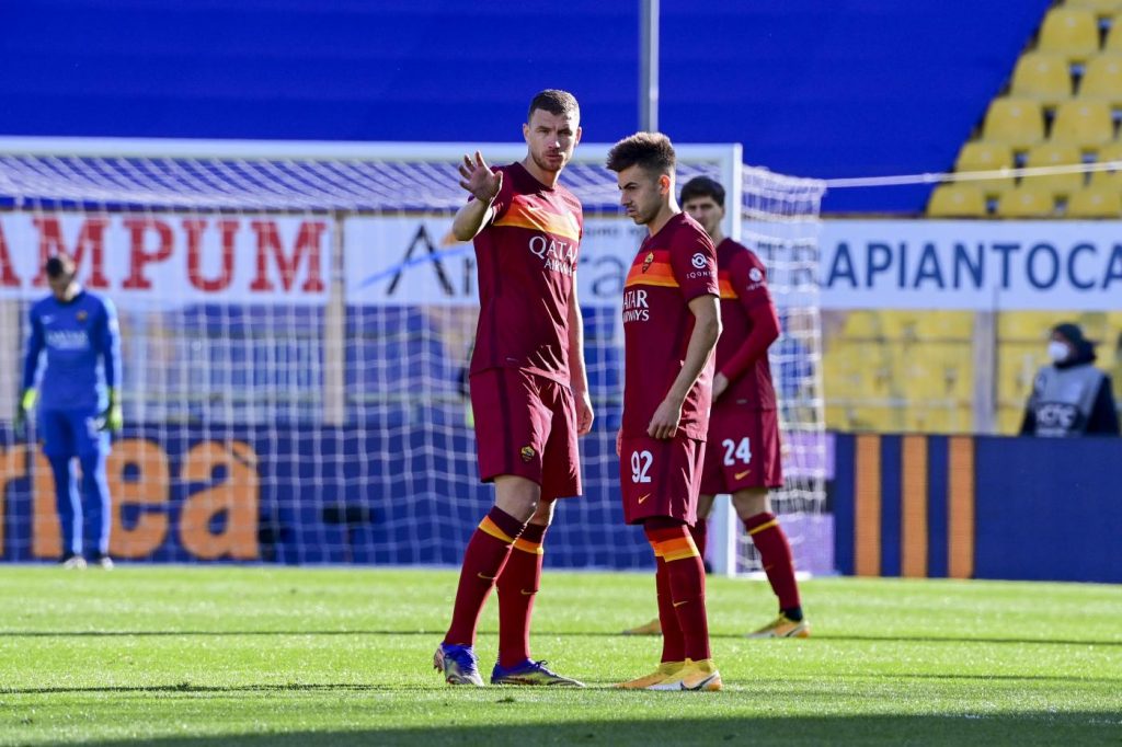 Dzeko El Shaarawy Parma vs Roma - Serie A TIM 2020/2021