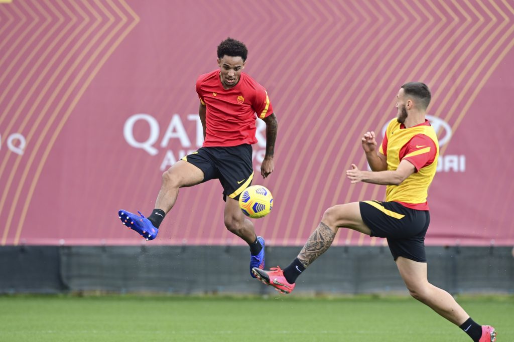 reynolds AS Roma, sessione di allenamento a Trigoria