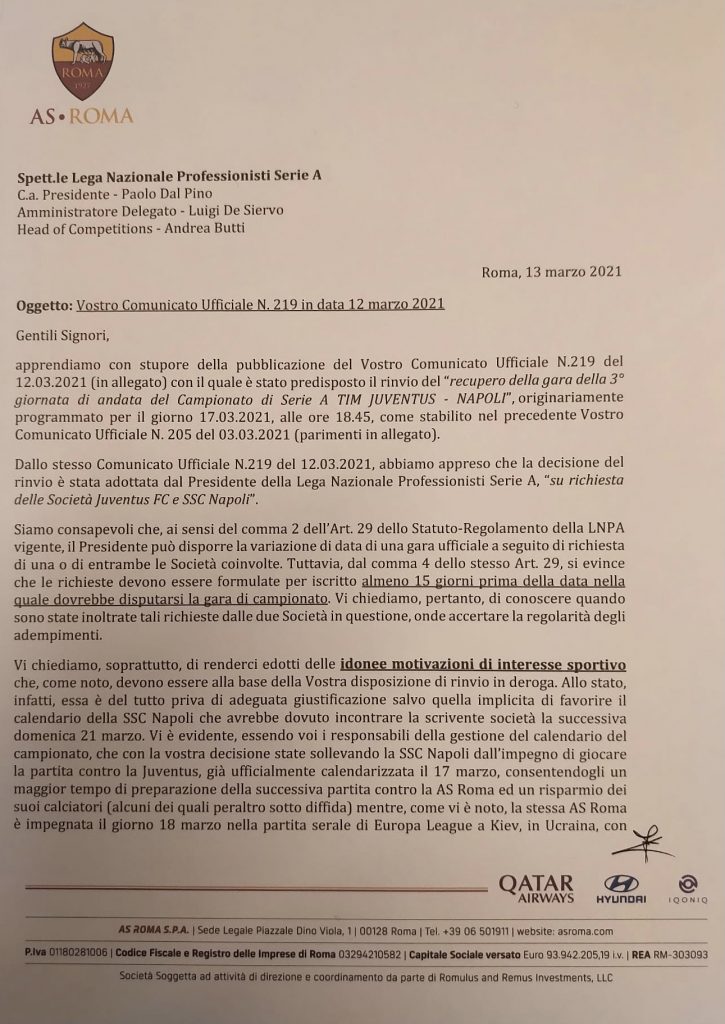 lettera-roma-lega-napoli-2