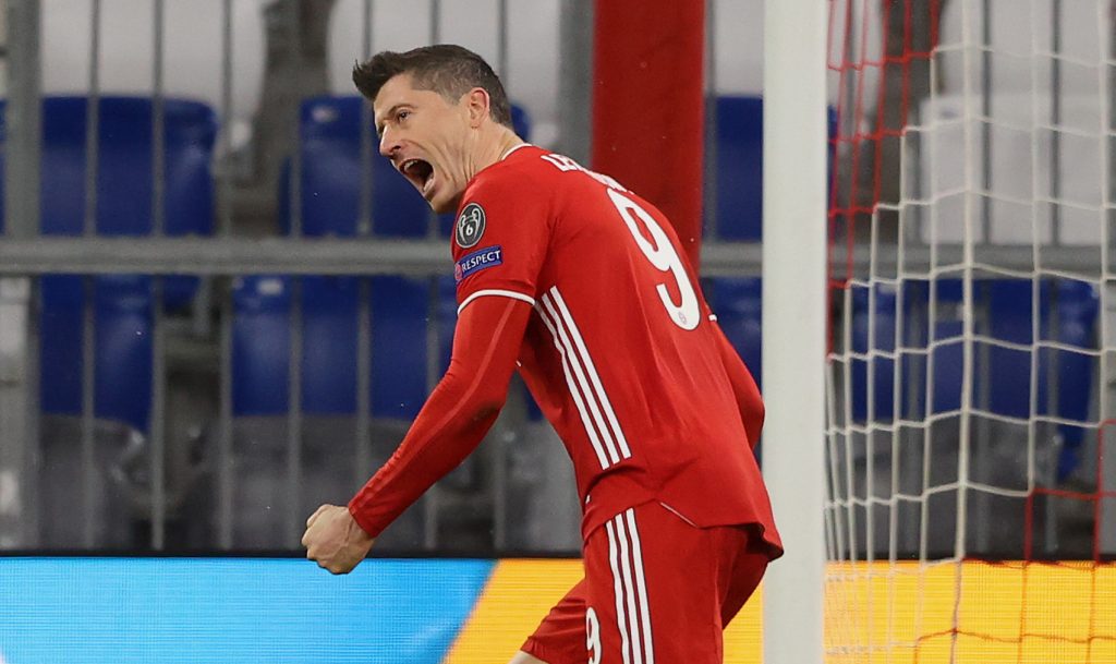 lewandowski Bayern Muenchen v SS Lazio - UEFA Champions League Round Of 16 Leg Two