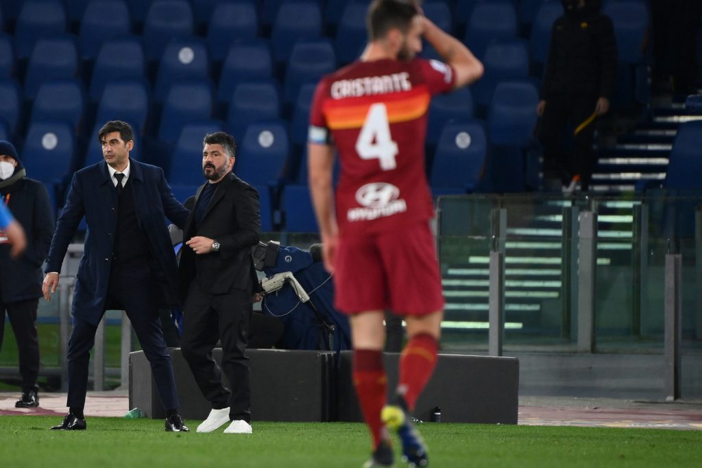Fonseca Gattuso Cristante Roma vs Napoli - Serie A TIM 2020/2021