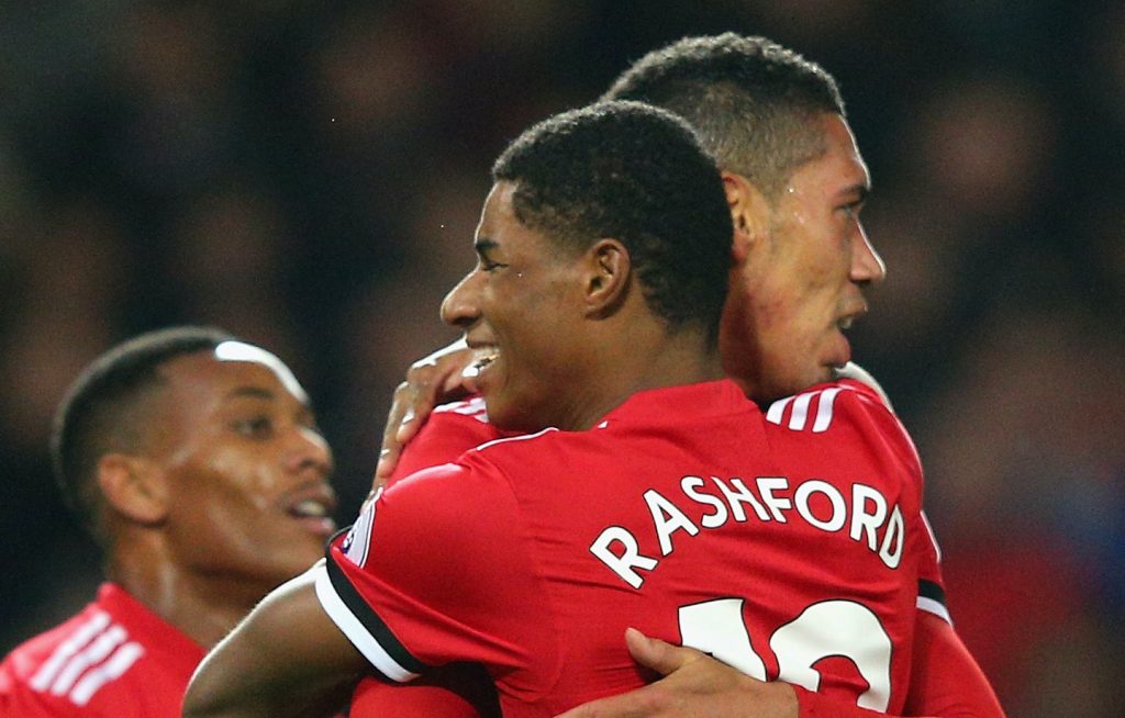 Rashford Smalling Manchester United v Newcastle United - Premier League