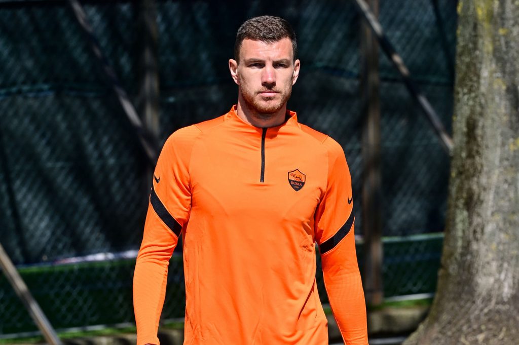 Dzeko AS Roma, sessione di allenamento a Trigoria