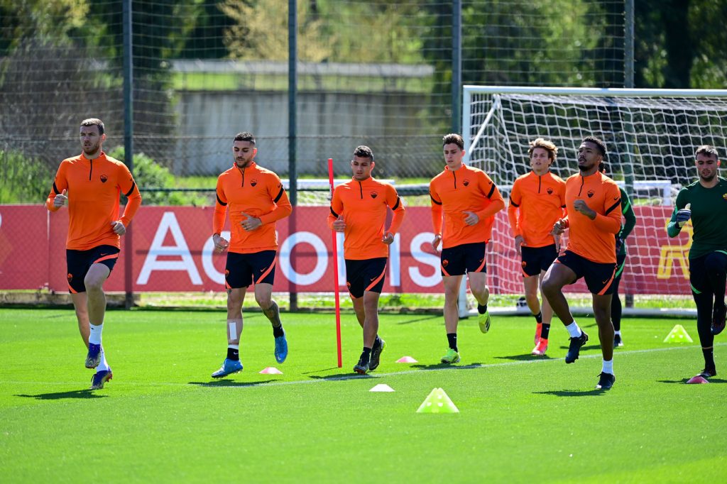 Allenamento AS Roma, sessione di allenamento a Trigoria
