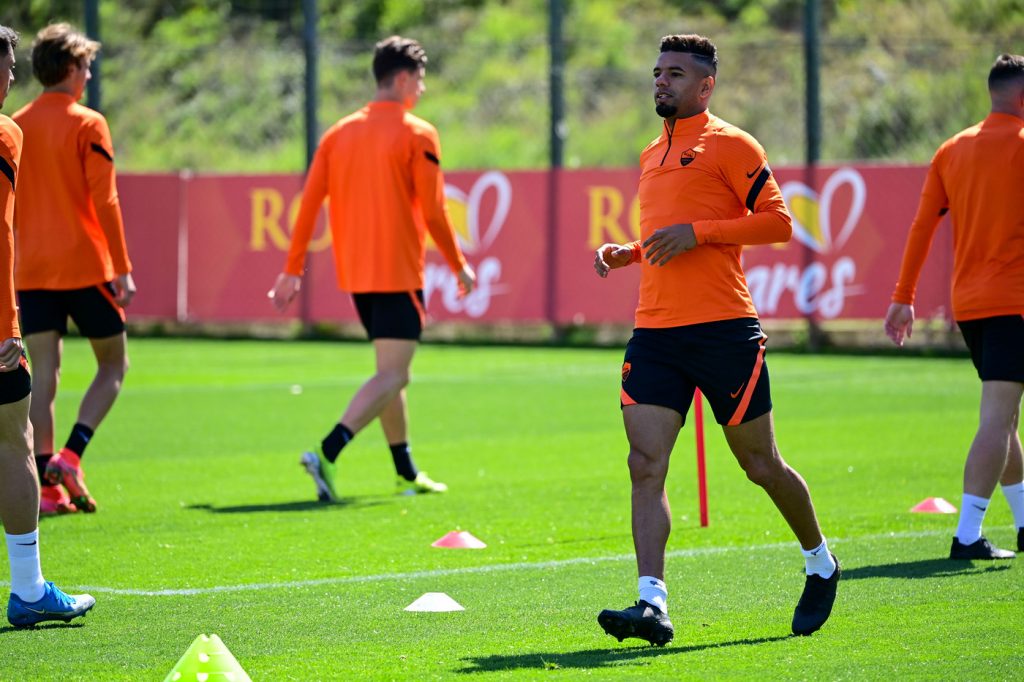 Bruno Peres AS Roma, sessione di allenamento a Trigoria