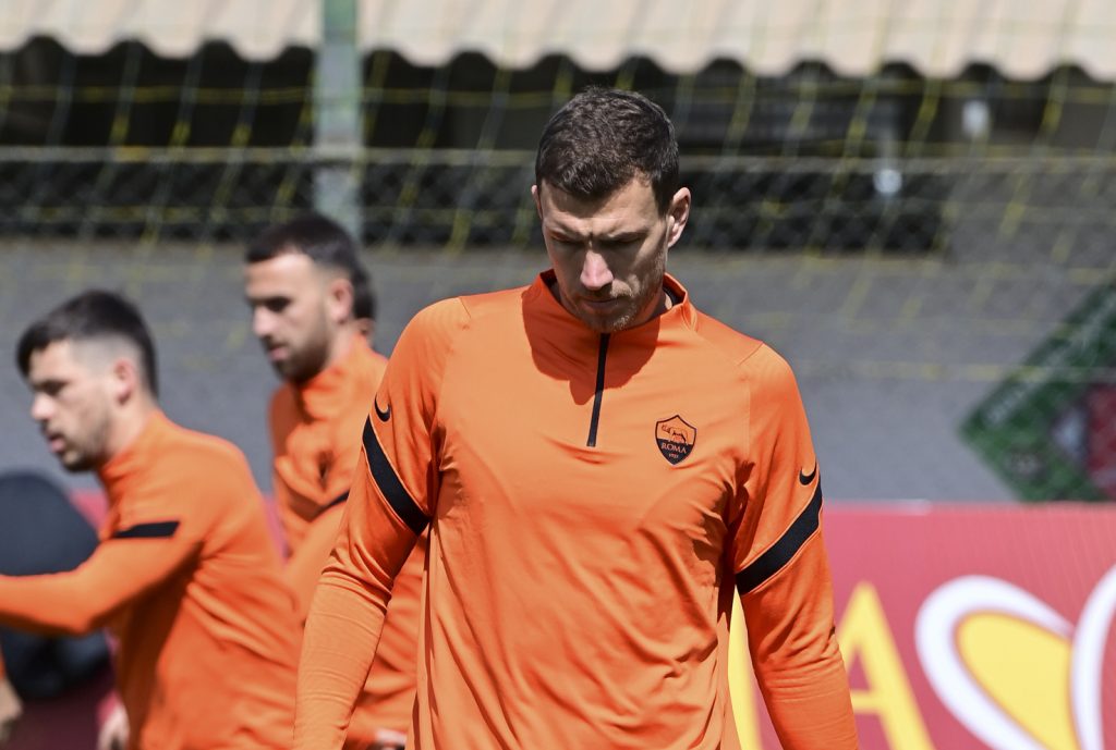 Dzeko Europa League, sessione di allenamento della AS Roma a Trigoria