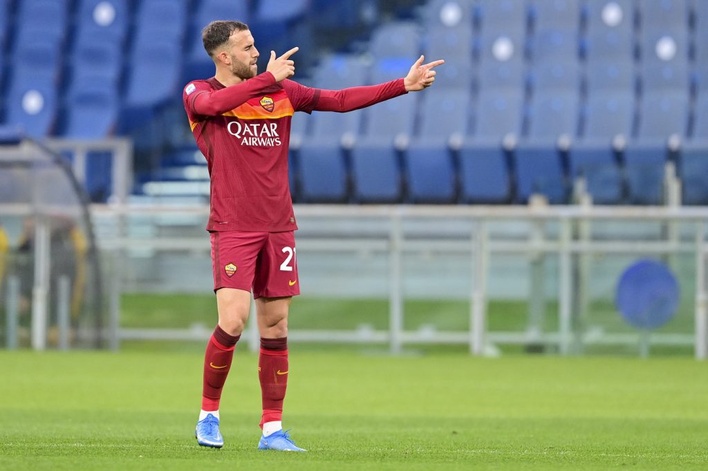 roma-bologna-mayoral-gol-esultanza-mitraglia